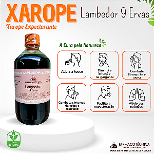 Lambedor 9 Ervas - Xarope Expectorante Natural - RM Farmacotécnica®