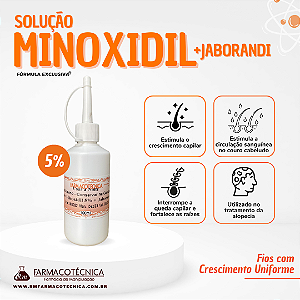 Solução de Minoxidil 5% com Jaborandi 5% - RM Farmacotécnica®
