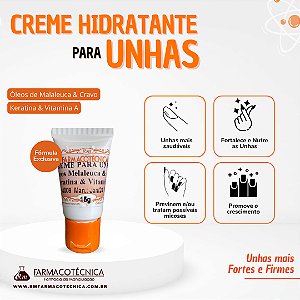 Creme Hidratante para Unhas - RM Farmacotécnica®