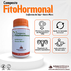 Composto Fito Hormonal - Menopausa e TPM - Isoflavona + Amora -  RM Farmacotécnica® (Cápsulas)