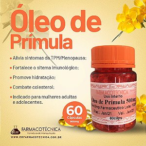 Óleo de Prímula 500mg - RM Farmacotécnica® (Cápsulas Gelatinosas)