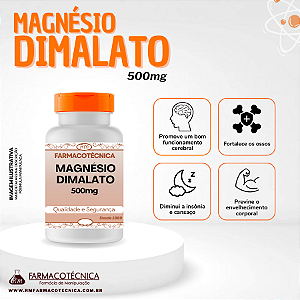 Magnésio Dimalato 500mg - RM Farmacotécnica® (Cápsulas)