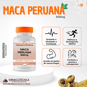Maca Peruana 500mg - RM Farmacotécnica® (Cápsulas)