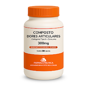 Composto Dores Articulares 300mg - RM Farmacotécnica® (Colágeno Tipo 2 + Curcumina) - (Cápsulas)