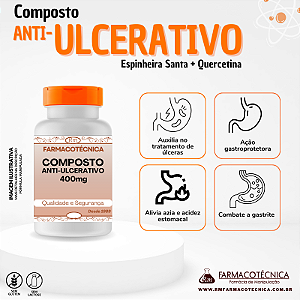 Composto Anti-Ulcerativo (Espinheira Santa 300mg + Quercetina 100mg) - RM Farmacotécnica® (Cápsulas)