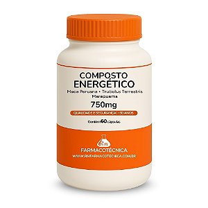 Composto vegetal Energético 60 Cápsulas (Maca Peruana + Tribullus Terrestris + Marapuama) - RM Farmacotécnica®
