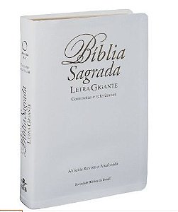 BÍBLIA SAGRADA LETRA GIGANTE RA COURO BRANCA