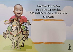 PREPARA-SE O CAVALO PARA O DIA DA BATALHA CARTÃO ROL DE BEBÊS MENINO UFMBB