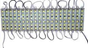 Modulo com 6 Leds -5050-Branco frio - 12v 6500K - Pacote com 200 peças