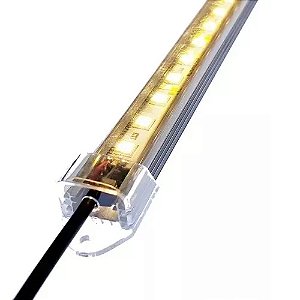 Barra Led BRANCO QUENTE 3000K para Aquário Com Calha Transparente 75 Cm