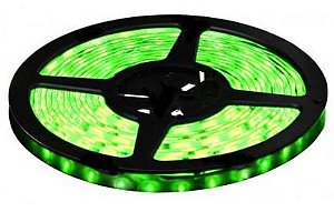 Fita LED - 5050 Verde - Rolo com 5 Metros - 14w  - 60 LEDs por Metro - IP65 (com Silicone) - 12V