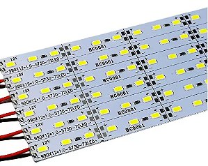 Barra Led 5730 com 100 cm - 12v - branco frio 6000k - 72 leds - 18w