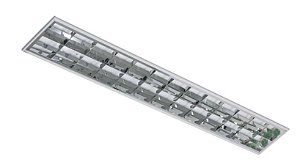 Luminária Aletada Embutir de Alto Rendimento 120cm para 2 Tubulares led 18w - Sem Lâmpadas