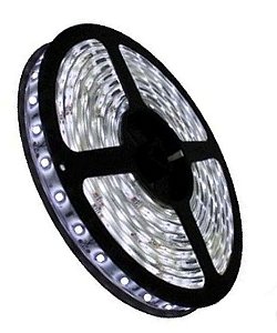 Fita LED - 5050 Branco Frio (6000K) - Rolo com 5 Metros - 14w  - 60 LEDs por Metro - IP20 (sem Silicone) - 12V