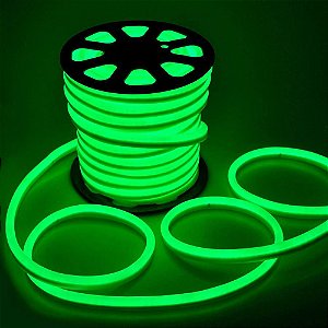 Mangueira Fita LED Neon Flexível Luz Verde - 12w por metro - 220v -  IP65 - Rolo com 100 Metros