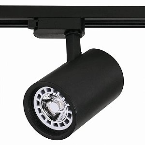 Spot Led de 12w para Trilho Eletrificado Branco Quente - Preto