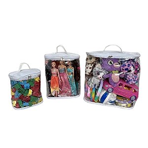 Kit de organizadores de brinquedos com 3 unidades