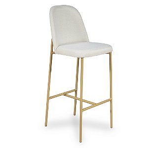 Banqueta Lucille Courissimo Caramelo Metal Dourado