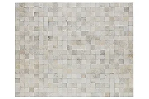 Tapete MN10X10 Off White Couro Legítimo Quadriculado