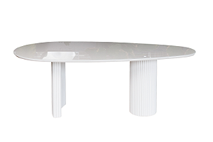 Mesa de Jantar Orgânica Cloe com Tampo em Laca Off White 200 x 110 cm