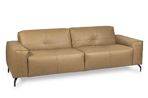 Sofá Santorini em Couro Legítimo Castanho 2,44m Nanobionic