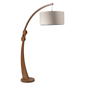 Luminária de Piso Imbuia com Cúpula Cilíndrica