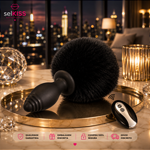 Plug Pompom Vibro e Controle Remoto