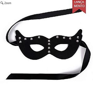 Máscara em Couro com Cetim de Amarrar