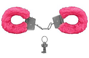 Algema Metal e Pelúcia Pink