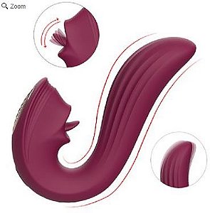 Vibrador de Ponto G e Clitóris com Língua