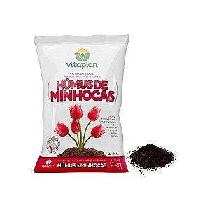 Húmus de Minhoca Vitaplan 2kg - Fertilizante Orgânico Classe "A" para Jardins e Hortas