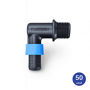 Conector Cotovelo Anel Azul 16mm x 1/2" para Flexnet - 50 unid.