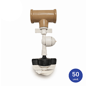 Kit Microaspersor Spinnet 70l/h com Válvula Anti-drenante, Conector 3/8" e Tê 20mm - 50 unid.
