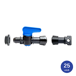 Kit Registro Inicial Trava Anel Liso + Chula + Fim de Linha 16mm - 25 unid