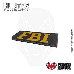 Patch FBI emborrachado 3D preto e amarelo - Ponto Militar