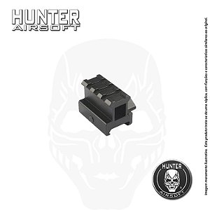 Elevador de trilho 20/22mm Preto 4 Slots (5 cm) - Hunter Airsoft