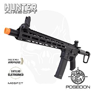 Rifle Airsoft AEG M4 PDW Punisher 3 Black Gatilho Eletrônico - Poseidon