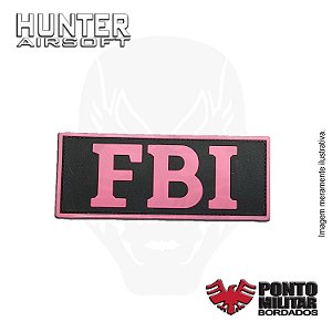 Patch FBI emborrachado 3D preto e rosa - Ponto Militar