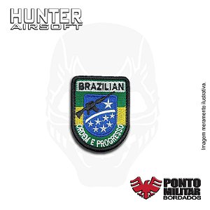 Patch Brazilian Ordem e Progresso bordado - Ponto Militar