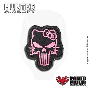 Patch Hello Kitty Punisher bordado - Ponto Militar