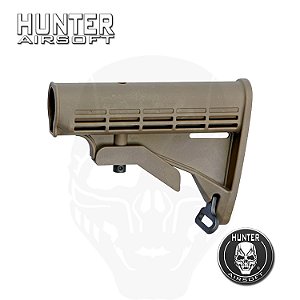 Coronha (stock) padrão M4 zarelho metal tan - Hunter Airsoft