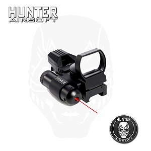 Red Dot 1x32 mod Tasco c/ laser trilho 22mm Preto - Hunter Airsoft