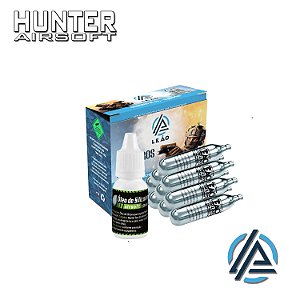 Kit Cilindro CO² 12G Airsoft/Airgun (cx c/ 10 und) + Óleo de silicone 10ml - Leão