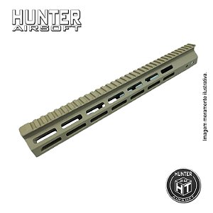 Handguard 14" Picatinny M-lok Tan Airsoft + Barrel Nut - Hunter Airsoft