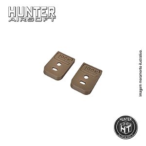 Base magazine curta logo V17/V18 Tan GBB 3D (par) - Hunter Airsoft