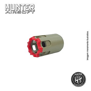 Flash hider amplificador de som tipo Porquinho 43mm CCW 3D Tan - Hunter Airsoft