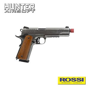 Pistola Airsoft 1911 Silver Wood 6mm GBB - Rossi