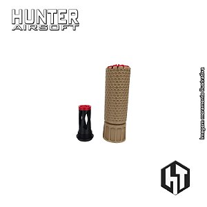 Supressor KAC 42x125 Tan + Flash Hider M4 CCW 14mm - Hunter 3D
