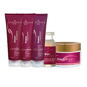 Kit de Cabelo Ressecado e Danificado - Reconstrução Capilar - Power Restore - Andirah Brasil