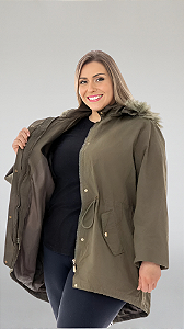 2 pelo valor de 1, Parka e Jaqueta plus Size - Verde